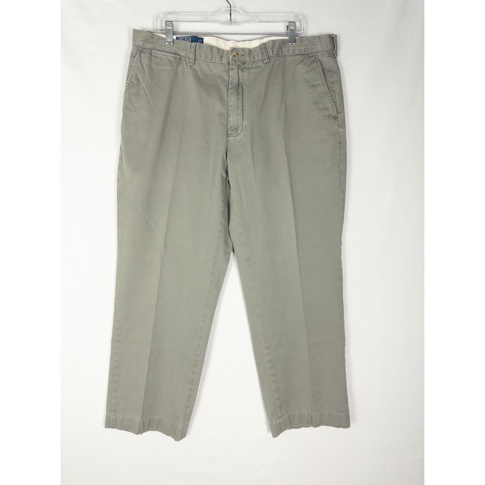 Polo‎ Ralph Lauren Chino Pants Mens 38X32 Gray Cotton Clasic Pony Pleated